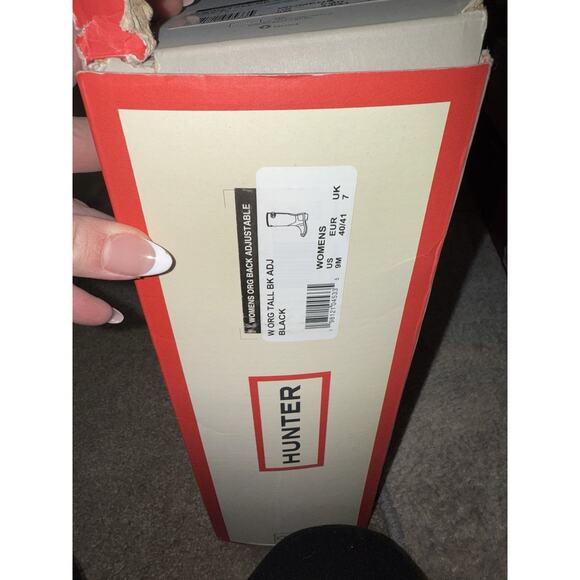 Hunter Womens Black Rubber Rain BOOTS Original Tall 9 Med Wft1000rma - Picture 5 of 5